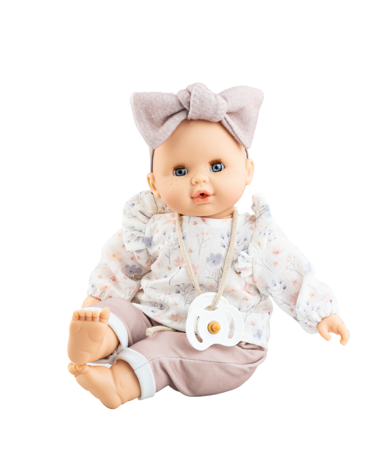 Alex & Sonia doll - Doll with floral sweater, pants and bow - Paola Reina