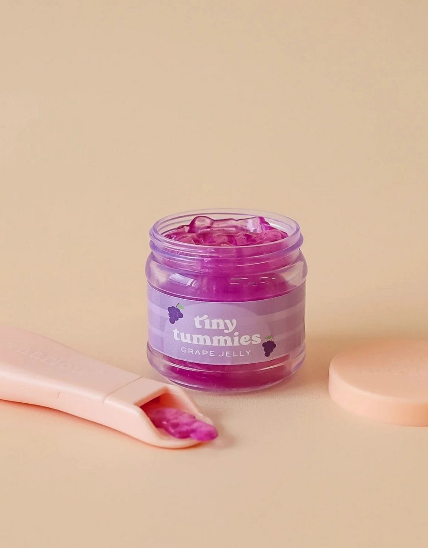 Tiny tummies - Grape jelly jar and spoon set - Tiny harlow